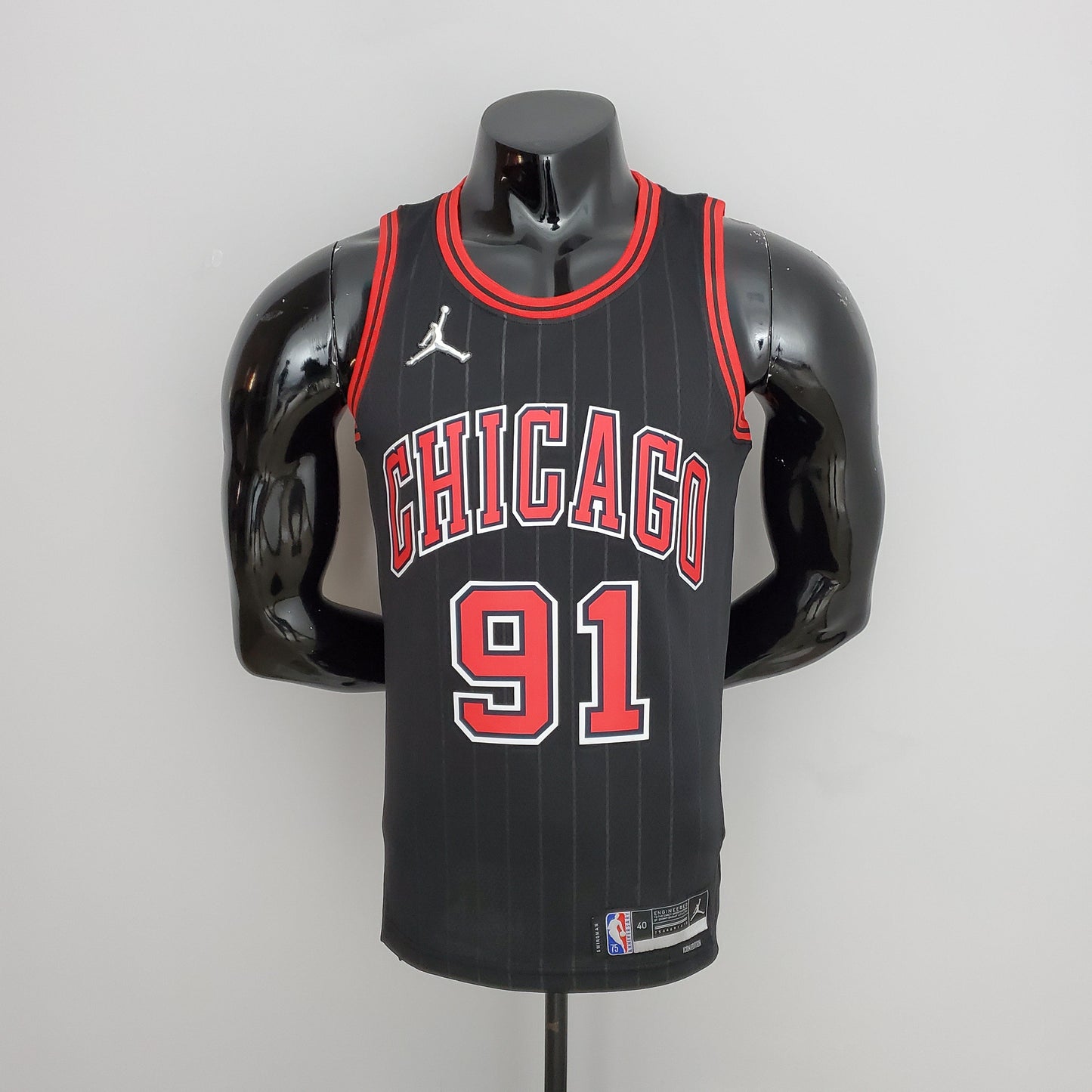 Camiseta Chicago Bulls Jordan Negra NBA 75 Aniversario