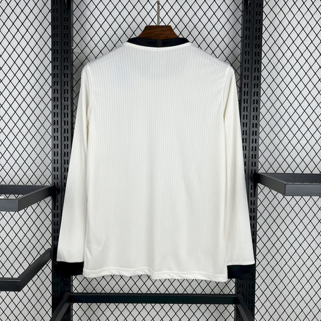 Camiseta Alemania 125 Aniversario Manga Larga Blanco 2025/26 Versión Fan