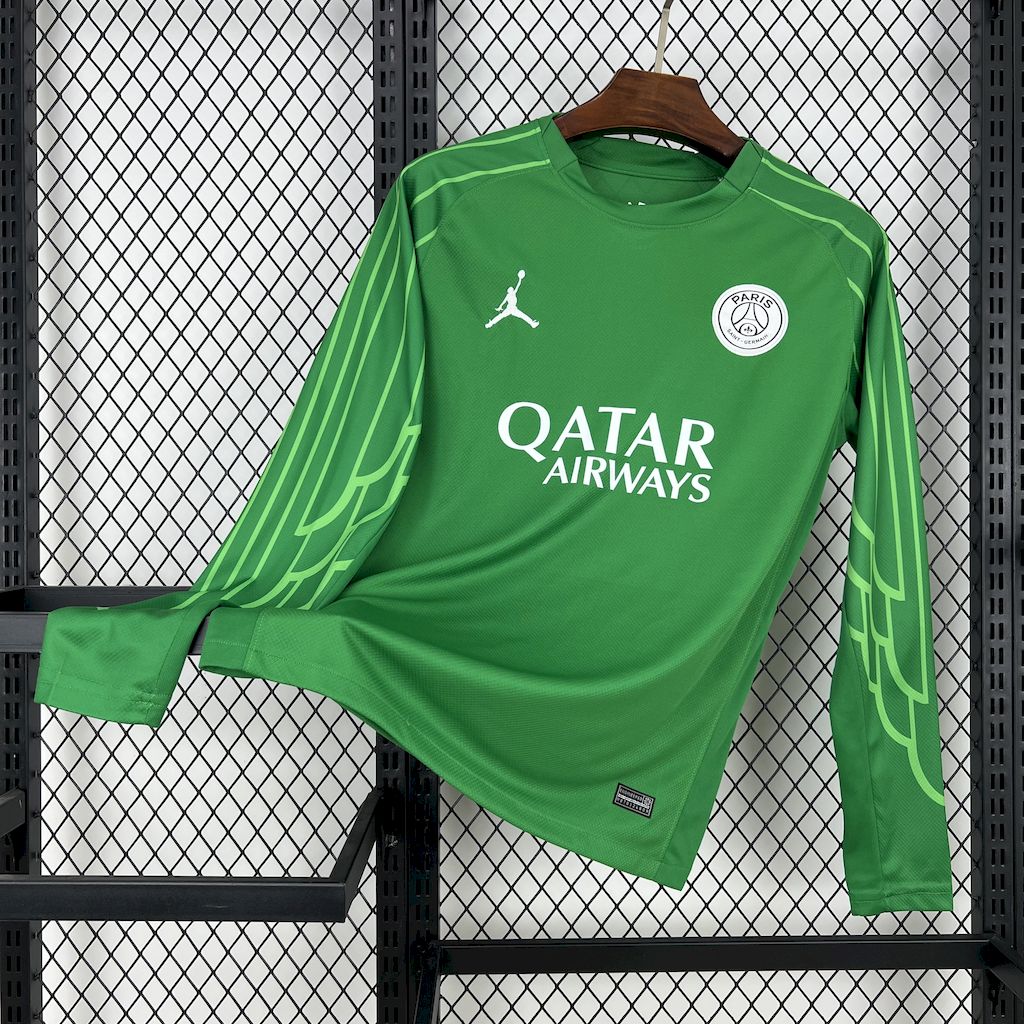 Camiseta Paris Saint-Germain Portero Verde 2025/26 Manga Larga