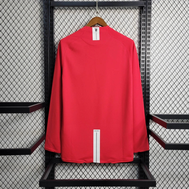 Camiseta Manchester United Retro Local Manga Larga 2007/08