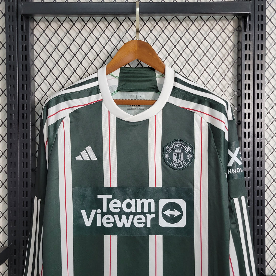 Camiseta Manchester United Visita Manga Larga 2023/24 Versión Fan