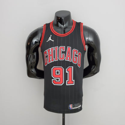 Camiseta Chicago Bulls Jordan Negra NBA 75 Aniversario