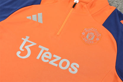 Buzo Completo Manchester United Naranja Azul
