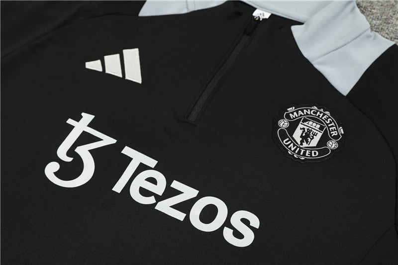 Buzo Completo Manchester United Negro Blanco