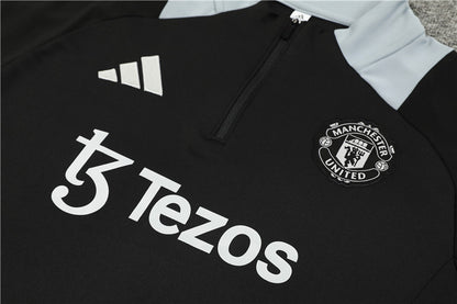 Buzo Completo Manchester United Negro Blanco