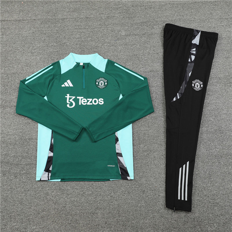 Buzo Completo Manchester United Verde Negro