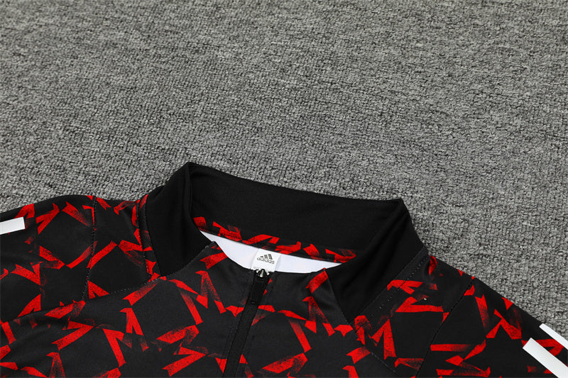 Buzo Completo Manchester United Negro Rojo Detalles
