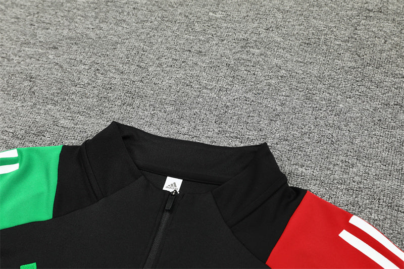 Buzo Completo con Cierre Arsenal Negro Rojo y Verde