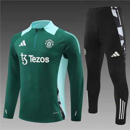 Buzo Completo Manchester United Verde Negro