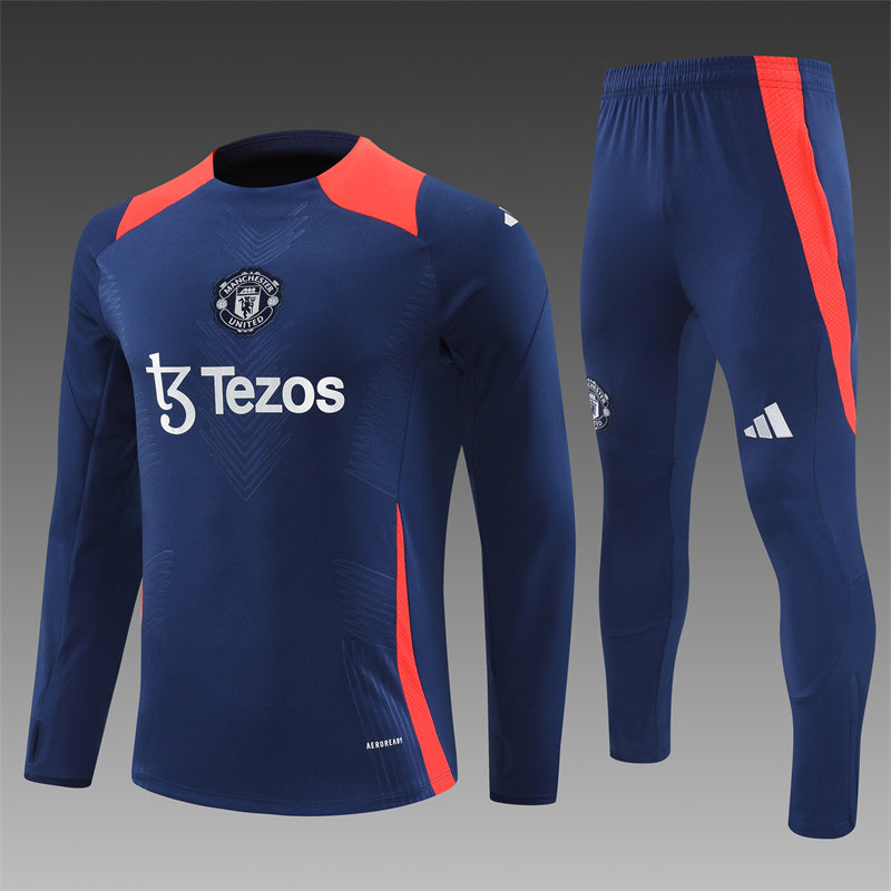 Buzo Completo Manchester United Azul Rojo