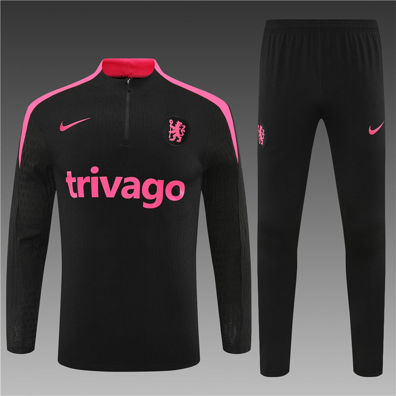 Buzo Completo Chelsea Negro Rosado