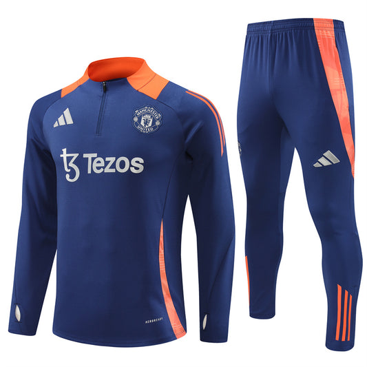 Buzo Completo Manchester United Azul Naranjo