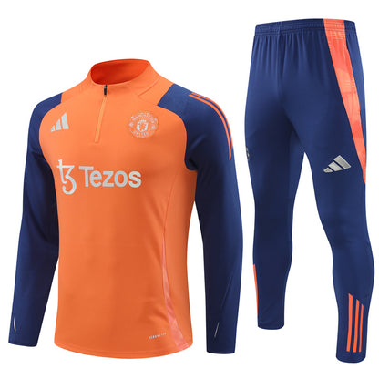 Buzo Completo Manchester United Naranja Azul