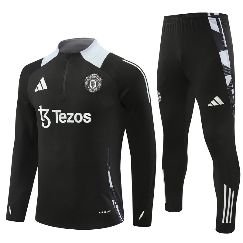 Buzo Completo Manchester United Negro Blanco