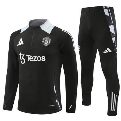 Buzo Completo Manchester United Negro Blanco