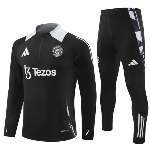 Buzo Completo Manchester United Negro Blanco