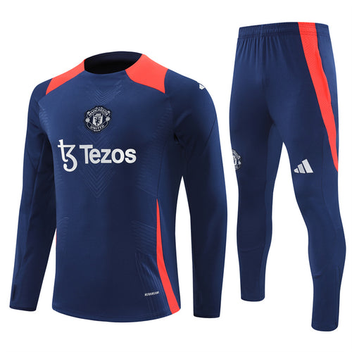 Buzo Completo Manchester United Azul Rojo