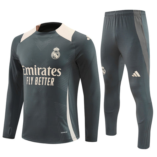 Buzo Completo Real Madrid Gris Crema
