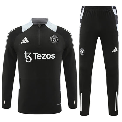 Buzo Completo Manchester United Negro Blanco