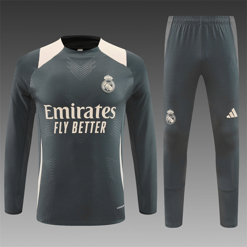 Buzo Completo Real Madrid Gris Crema
