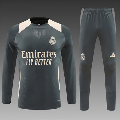 Buzo Completo Real Madrid Gris Crema