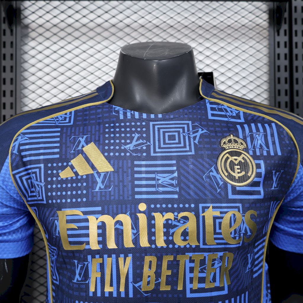Camiseta Real Madrid Louis Vuitton Azul 2025/26 Versión Jugador