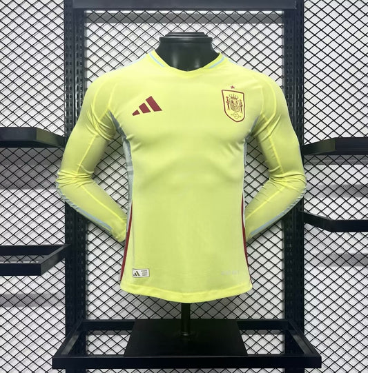 Camiseta España Visita 2024 Versión Jugador Manga Larga