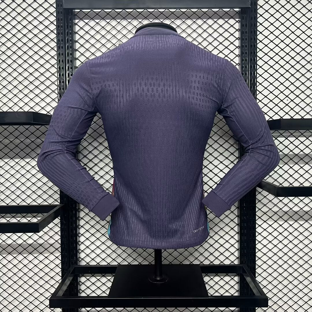 Camiseta Inglaterra Visita 2024 Versión Jugador Manga Larga