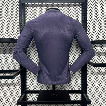 Camiseta Inglaterra Visita 2024 Versión Jugador Manga Larga