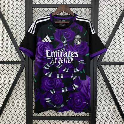 Camiseta Real Madrid Edición Purple Rosas 2025/26 Versión Fan