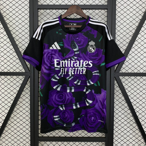 Camiseta Real Madrid Edición Purple Rosas 2025/26 Versión Fan