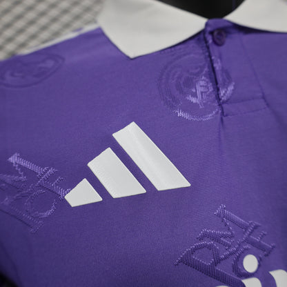 Camiseta Real Madrid Polo Morada 2025/26 Versión Jugador