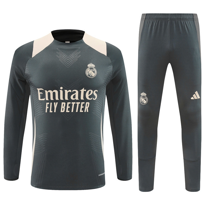 Buzo Completo Real Madrid Gris Crema