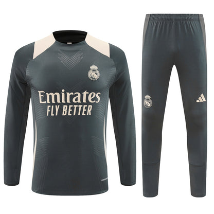 Buzo Completo Real Madrid Gris Crema