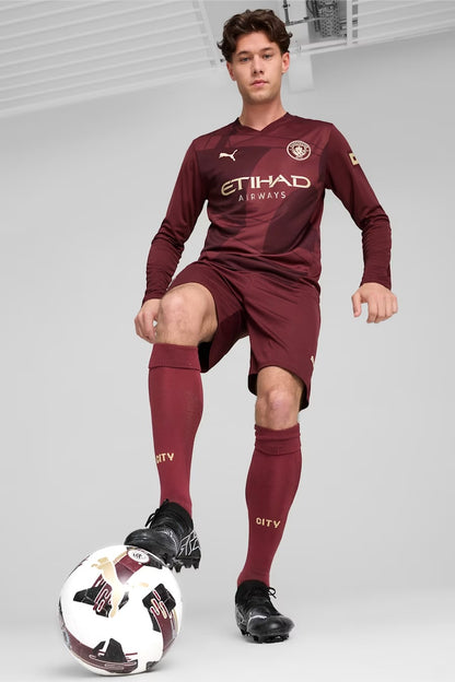 Camiseta Manchester City Tercera Manga Larga 2024/25 Versión Fan