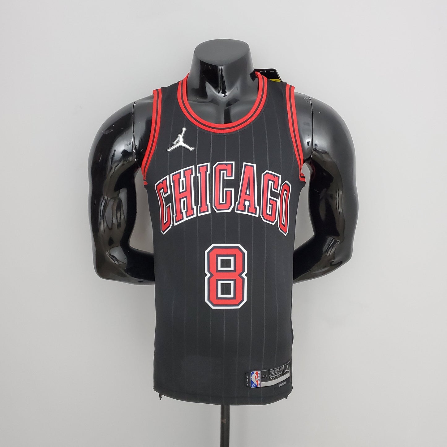 Camiseta Chicago Bulls Jordan Negra NBA 75 Aniversario