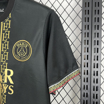 Camiseta Paris Saint-Germain "Negro y Dorado" 2025/26 Versión Fan