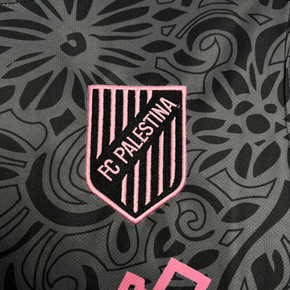 Camiseta Palestino Entrenamiento Negra 2024/25 Versión Fan