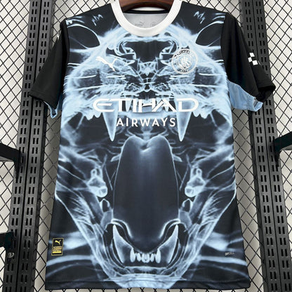 Camiseta Manchester City Edición Especial Negro y Azul 2025/26 Versión Fan