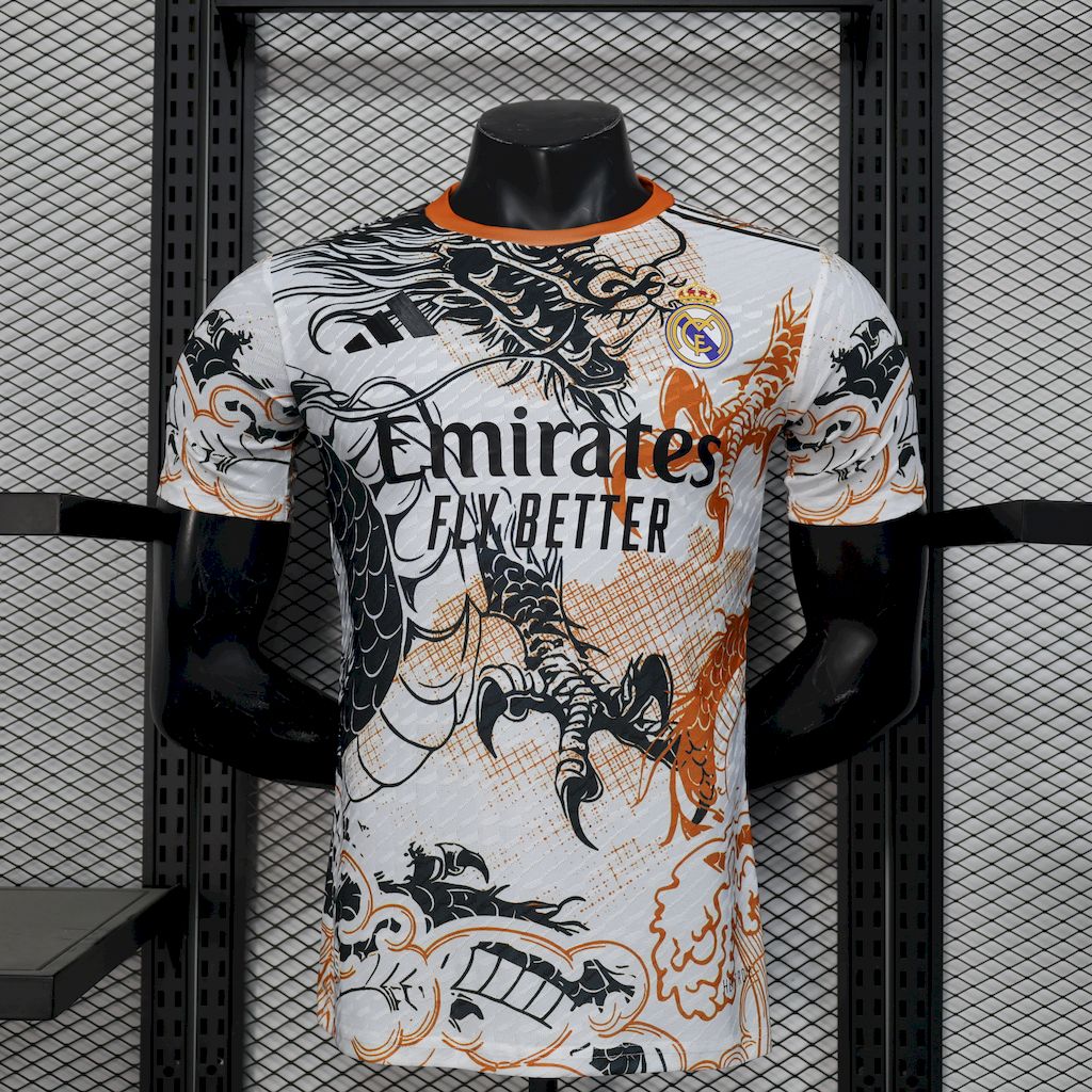Camiseta Real Madrid Dragón Negro y Blanco 2025/26 Versión Jugador