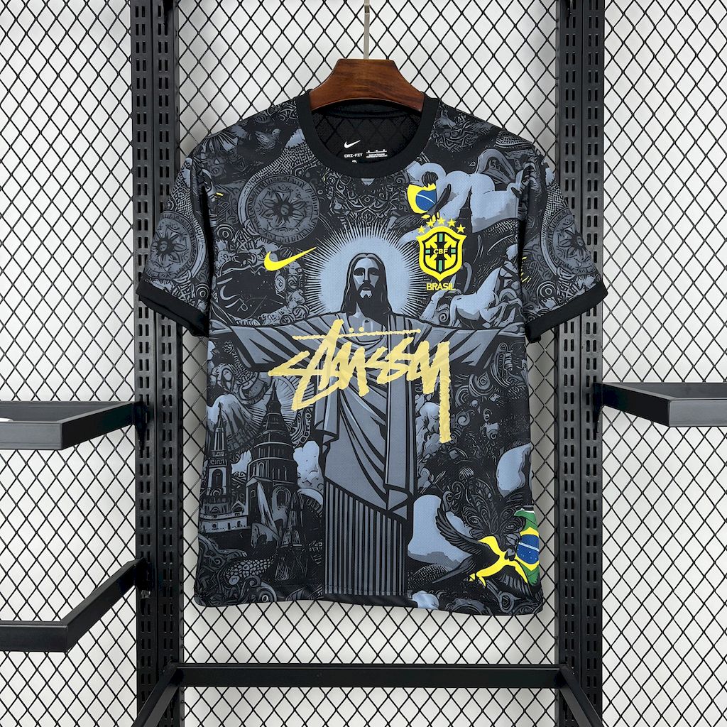 Camiseta Brasil "Edición Cristo Redentor STUSSY" 2024 Versión Fan