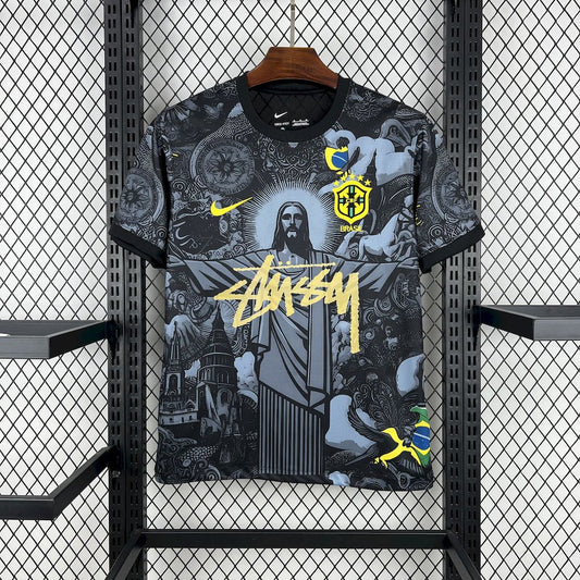 Camiseta Brasil "Edición Cristo Redentor STUSSY" 2024 Versión Fan