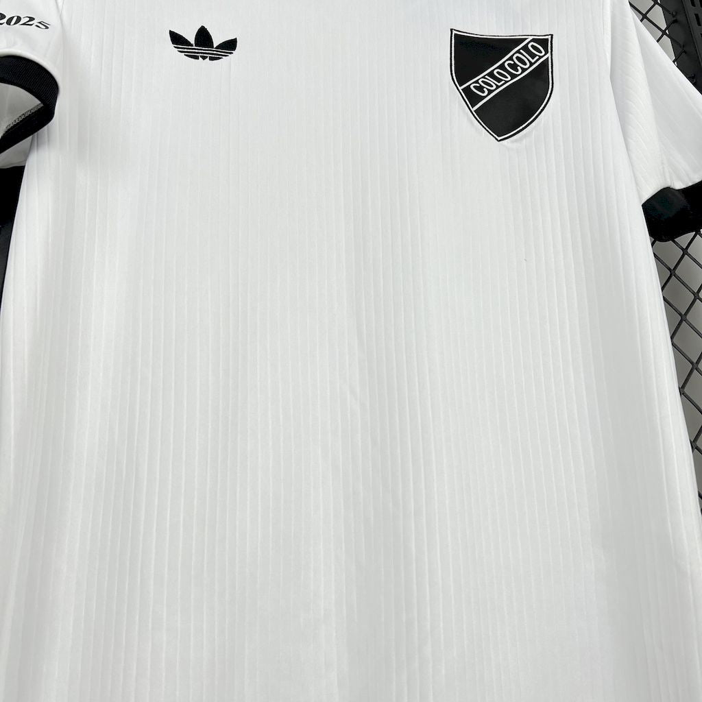 Camiseta Colo Colo "Casual Retro Blanca" 2025 Versión Fan