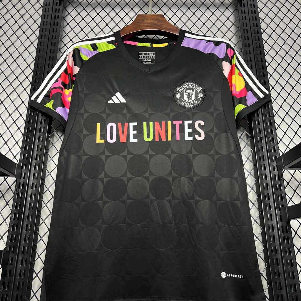Camiseta Manchester United Entrenamiento Negra 2024/25 Versión Fan