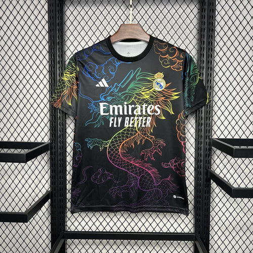 Camiseta Real Madrid Edición Especial Negro "Dragón-Arcoíris" 2024/25 Versión Fan