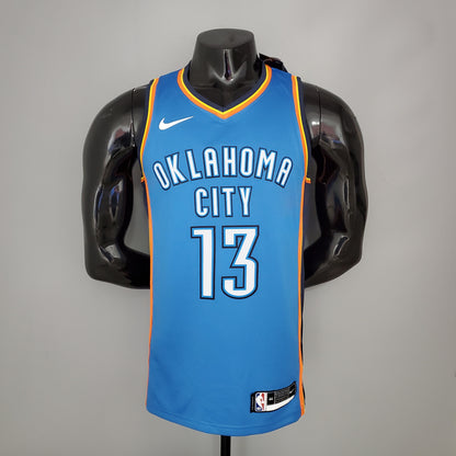 Camiseta Oklahoma City Thunder Camiseta Clásica Celeste Naranja