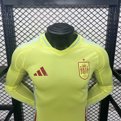 Camiseta España Visita 2024 Versión Jugador Manga Larga
