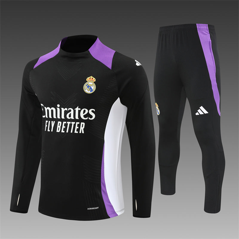 Buzo Completo Real Madrid Negro Morado
