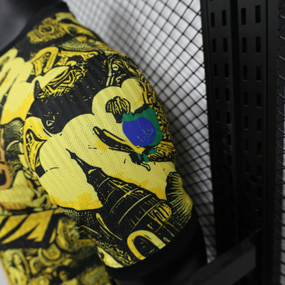 Camiseta Brasil Edición Especial Amarilla "Cristo Redentor" 2024 Versión Jugador