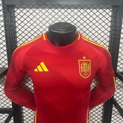Camiseta España Local 2024 Versión Jugador Manga Larga